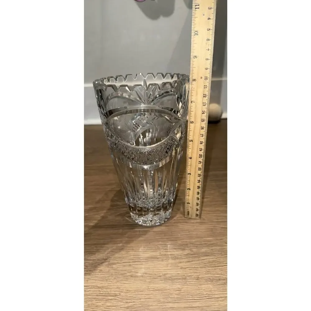 Vintage Cut Crystal Grape Motif Vase